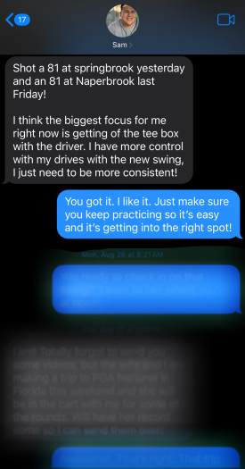 Sam text feedback